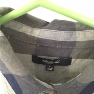 Madewell Sz L - brushed cotton plaid blouse